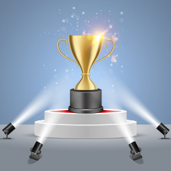 trophy in spotlights, illustration