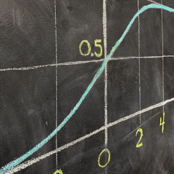 blackboard with graph
