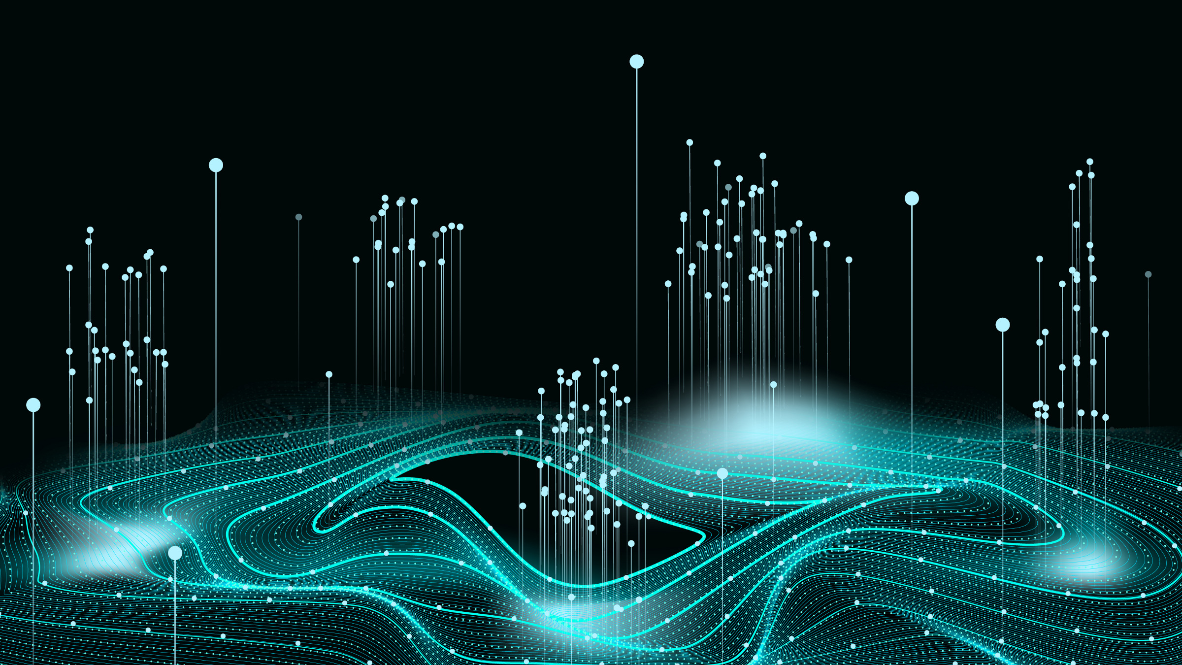 wave glow circle with motion of dots, illustration