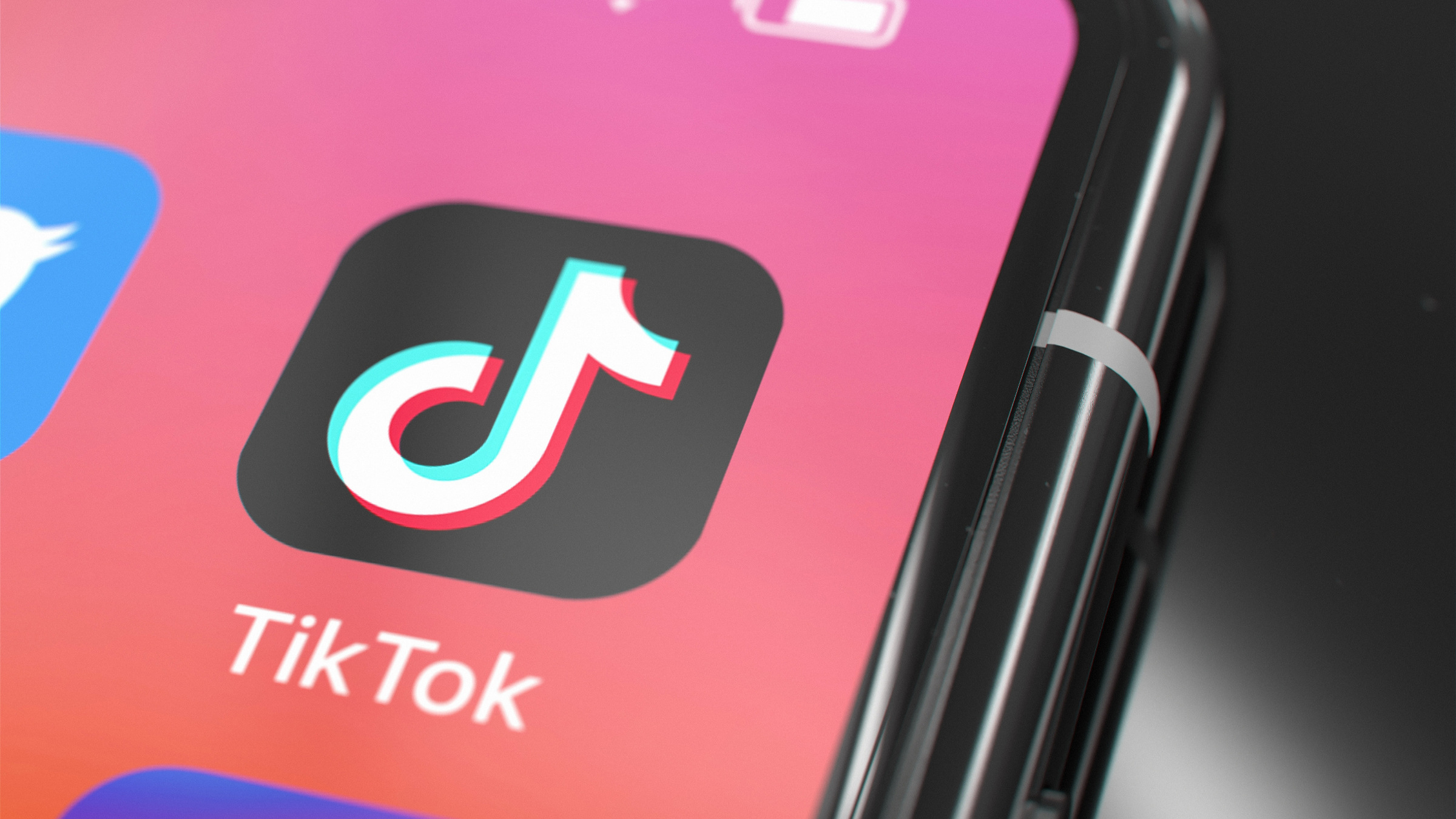 TikTok icon on mobile phone screen