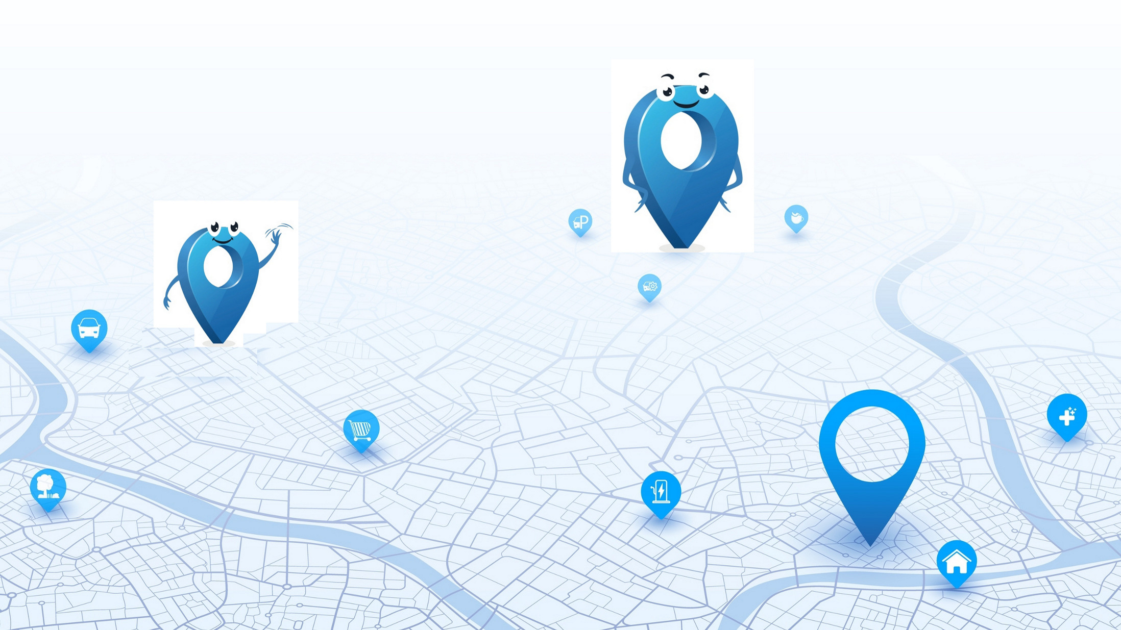 animated location icons, illustration