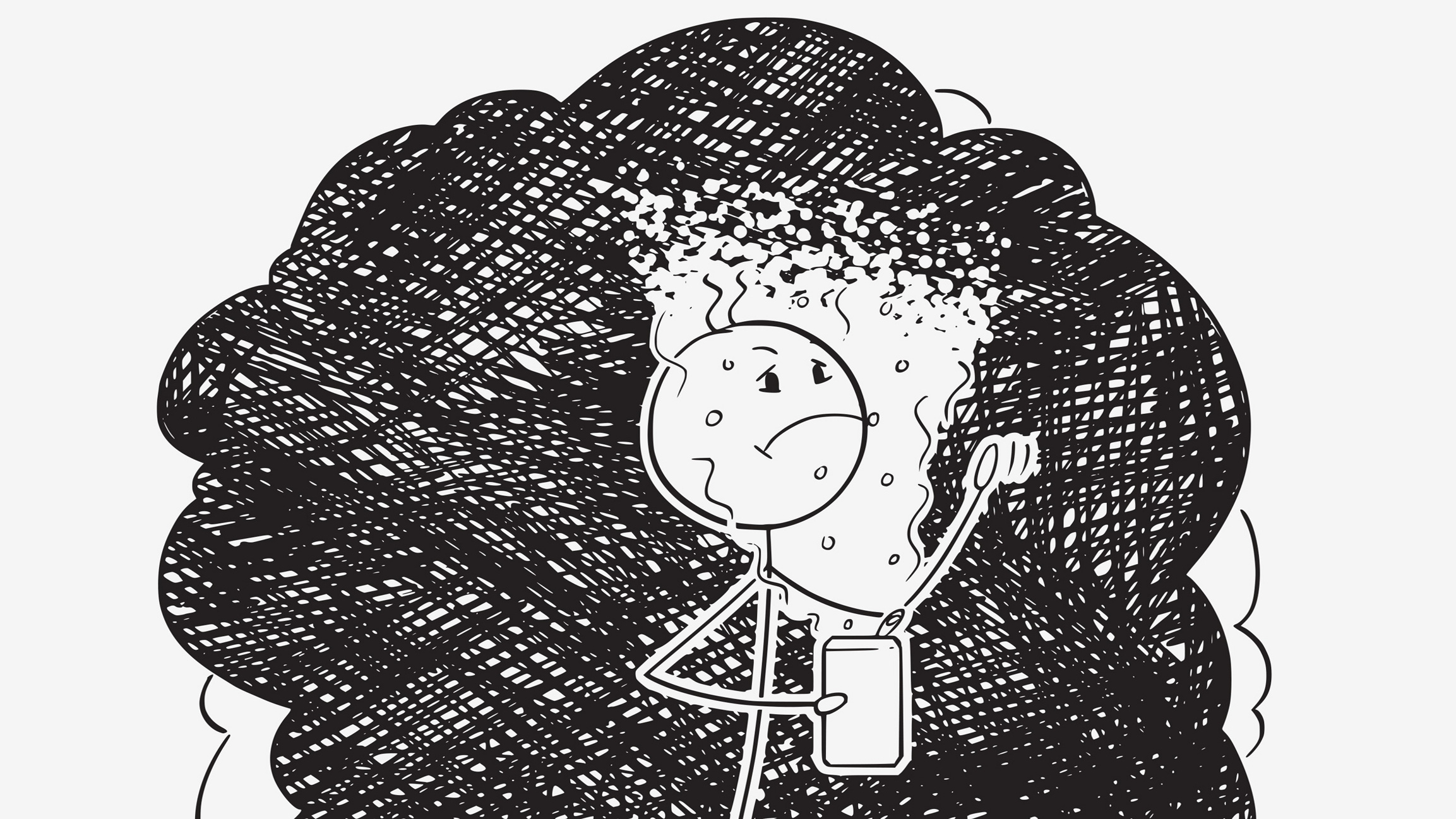 stick figure surrounded by smoke